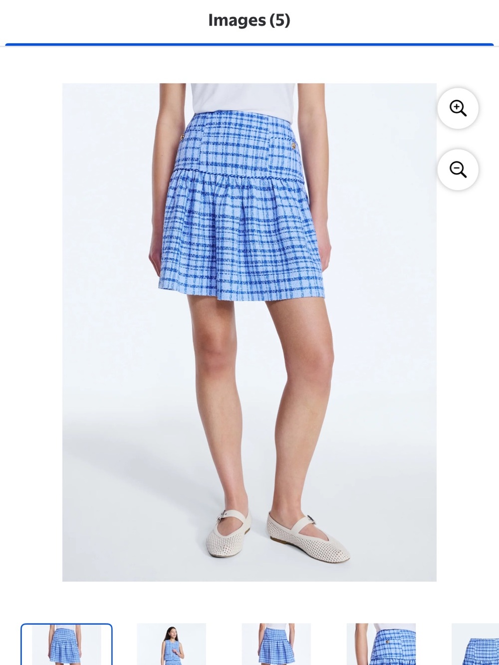 Blue Plaid Tiered Skirt